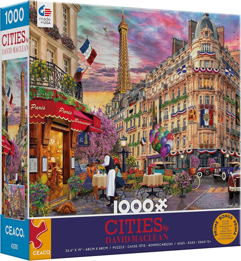Ceaco David Maclean Cities - Bonjour Paris 1000 Piece Jigsaw Puzzle