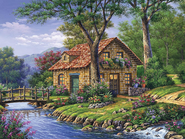 Ceaco 500 Piece Jigsaw Puzzle - Arturo Zarraga Cottage by The River