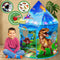 W&O Dino Paradise Play Tent with Roar Button, Dinosaur Toys and LED