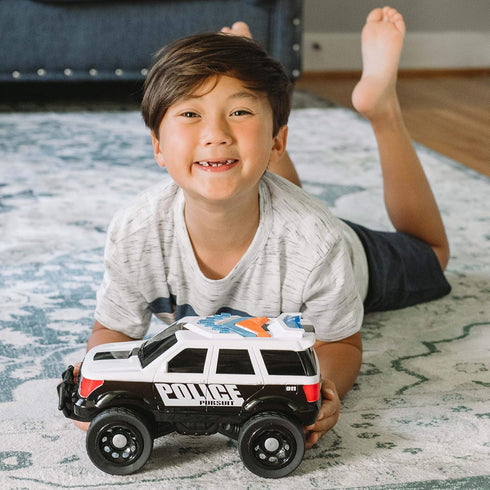 Sunny Days Entertainment Maxx Action 12’’ Large Police Car Toy, Motorized Drive, Siren Sounds for Kids 3-8