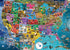 Playjigs USA Map Puzzle: Vibrant 1000-Piece Journey Across America with Colorful State