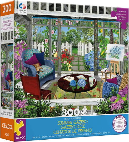 Ceaco - Tracy Flickinger - Summer Gazebo Oversized 300 Piece Jigsaw Puzzle