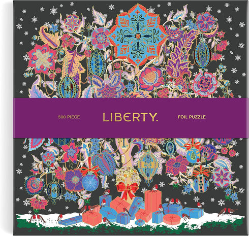 Galison Liberty Christmas Tree of Life - 500 Piece Foil Puzzle with Gold Foil Accents