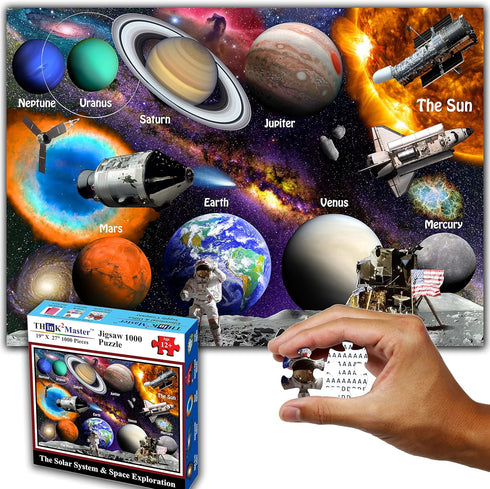 Think2Master Solar System & Space Exploration: 500 Pieces Large Format Jigsaw Puzzle for Kids 12+