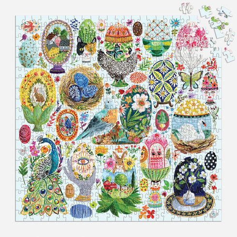 Galison Artisanal Eggs – 500 Piece Puzzle with Bright Artwork of Beautifully Painted Eggs for Adults and Families
