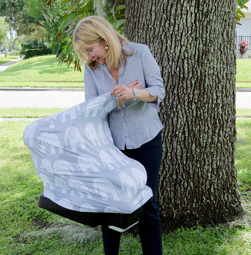MoM-me Nursing Cover, Multi use for Baby Car Seat Cover, Breastfeeding, Canopy, Stroller and Infant Pillow Wrap