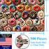 Think2Master Donuts 500 pieces Jigsaw Puzzle. Perfect White Elephant Gag Gift. fun for Teens, Seniors & families. Great gift for kids ages 13+. Size: 26.8” x 18.9”