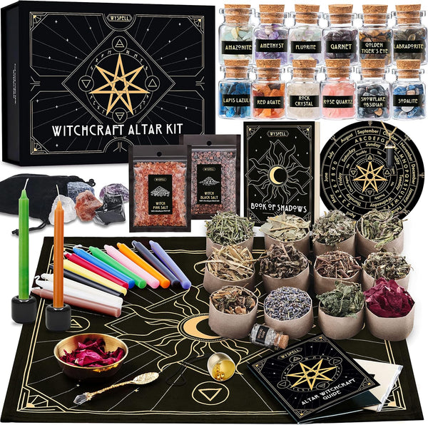 Wyspell Large Witchcraft Kit 77 PCS - Witch Altar Spell Set -