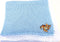 Sanjit Knitted Crochet Finished Blue Cotton White Trim Baby Blanket with Applique'