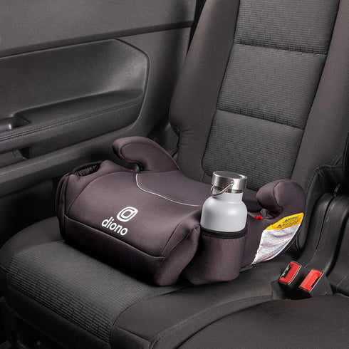 Diono Solana Lightweight Backless Booster Seat - Black, No Latch, Machine Washable