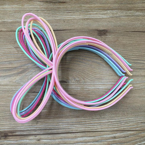 XIMA 12pcs Plastic Girls Headbands with Bunny Ears, Bows, Party Hair Accessory (SP-Rabbit Ear)