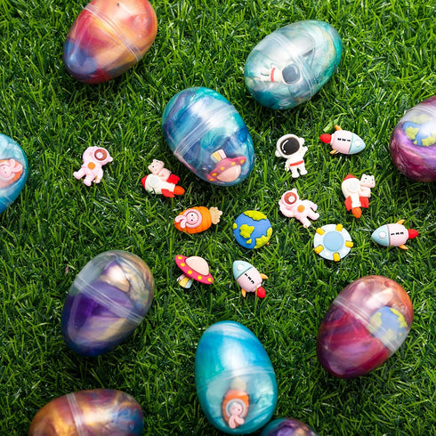 24 3+ Packs, JOYIN Pcs Galaxy Slime Eggs with Toys, Unscented, Multi-color, Easter, Space Theme, Years, Small, Multi