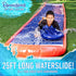 Franklin Sports Aqua Ride Kids Waterslide, 25' Lawn Water Sliding Mat + Inflatable Surf Board, Outdoor Toy