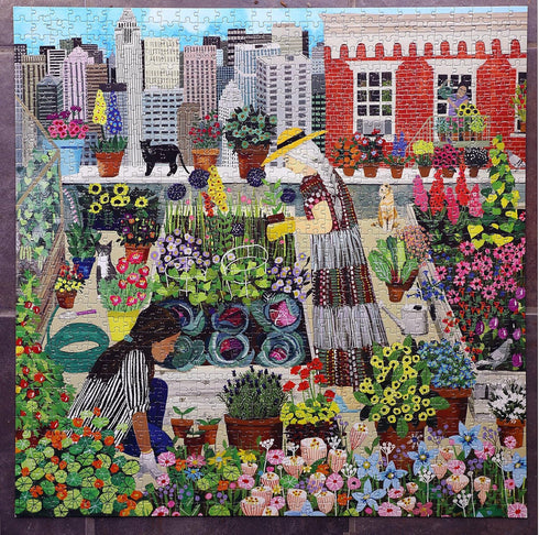 eeBoo: Piece and Love Urban Gardening 1000 Piece Square Adult Jigsaw Puzzle, Puzzle for Adults and Families, Glossy, Sturdy Pieces and Minimal Puzzle Dust