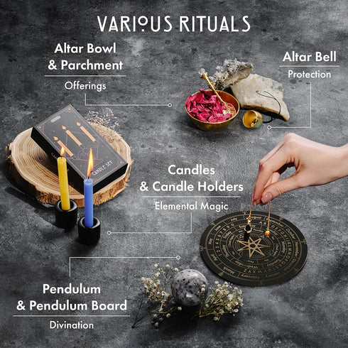 77 Set Wyspell Large Witchcraft Kit PCS - Witch Altar Spell - Wiccan Supplies and Tools - Witch Kit for Beginners