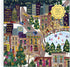 Galison Sparkling City - 1000 Piece Foil Puzzle with Colorful Illustrations and Gold Foil Accents