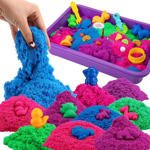 Asoxt Sensory Bin for Boy Girl Kid Toy - 43pcs Play Sand Art
