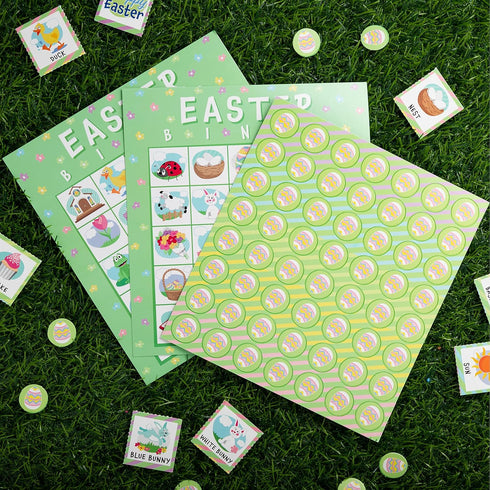 JOYIN 28 Players Easter Bingo Cards (5x5) for Easter Party Games, Kids School Classroom Gift