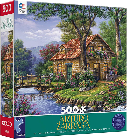 Ceaco 500 Piece Jigsaw Puzzle - Arturo Zarraga Cottage by The River