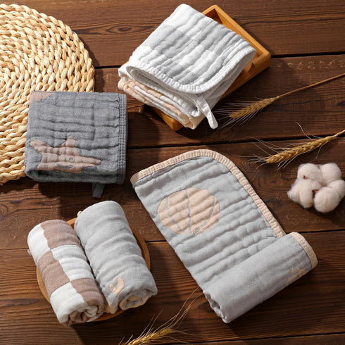 6-Pack 20x10 Inches, Ultra-Soft & Absorbent Muslin Baby Burp Cloths - Perfect for Messy Mealtimes with Newborns