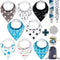 Dodo Babies Bandana Drool Bib Set, Eight 100% Cotton Bibs with Soft Lining, 2 Pacifier Clips, Blue Gift Bag