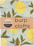 Lemon Print Organic Cotton Muslin Burp Cloth Set by MILKBARN