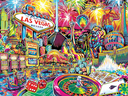 Masterpieces 550 Piece Jigsaw Puzzle, Greetings from Las Vegas, 18"x24" for Adults and Family.