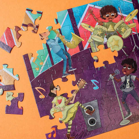Musical Crossroads Kids Puzzle, 72 Piece Jumbo Jigsaw for Ages 5-9, Music Themed