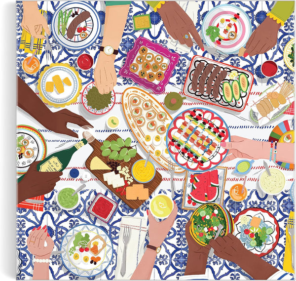 Galison Gather Together – 500 Piece Puzzle with Bright Artwork of Mediterranean Vignette for Adults and Families