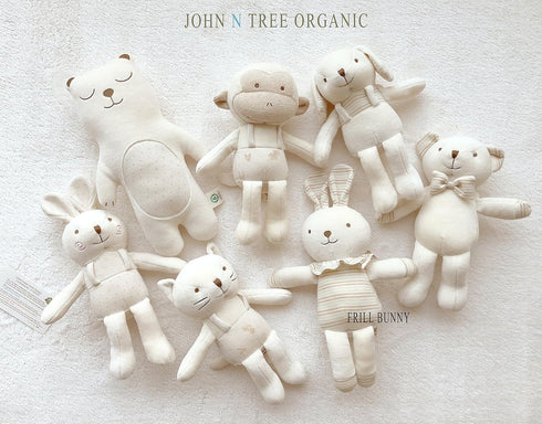Organic Cotton Baby First Friend Doll - Hello! Little Bunny, 15.7 inches Tall, Pillow Buddy Toy