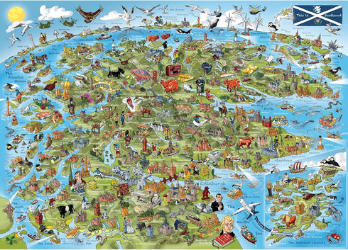 1000 100% This is Scotland | Piece Jigsaw Puzzle | Attractions Map Puzzle | Sustainable Puzzle for Adults | Premium
