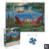 550 Piece Jigsaw Puzzle for Adults: Adirondack Chairs and FIRE by J. Charles, 24X18 Country Life