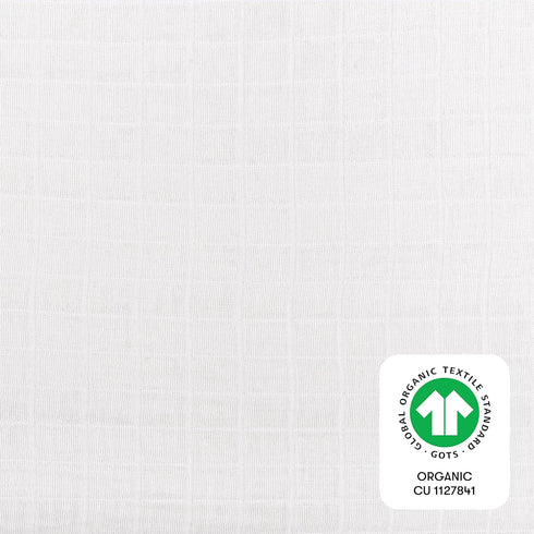 100% 360, Babyletto Organic Cotton Mini Crib Sheet, GOTS-Certified, Fitted Ultra-Soft and Breathable Muslin - Plain