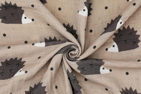 ONLYCUBBYA 100% 47" 47" 2 Muslin Baby Quilt Cotton Newborn Blanket X Layers Muslin Swaddle for Boy and Girl (Brown)