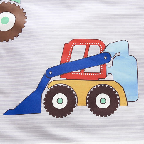 J-pinno Bulldozers Set, 100% 47" 59", Cars Digger Tractors Boys Girls Cartoon Duvet Cover + Pillowcase Zipper Closure