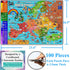 Think2Master 100 Pieces Map of Europe Jigsaw Puzzle, Fun Educational Toy for Kids Ages 4-8, Learning History