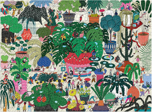 Galison Plant World 1000 Piece Puzzle with Bright and Bold Artwork of Botanica Plant Collection for Adults and Families