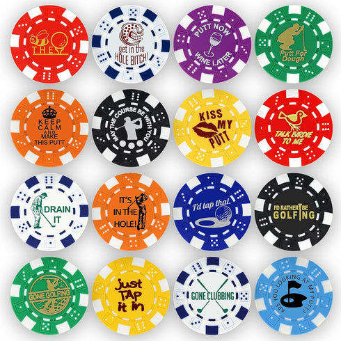 DA VINCI Golf Ball Marker Poker Chip Collection - 11.5 Gram Striped Chips