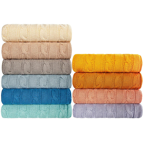 NTBAY 100% Pure Cotton Cable Knit Toddler Blanket, Super Soft Warm, 30x40 Baby Blanket for Crib, Ivory