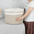 Large Cotton Rope Basket for Blankets, 22"x14" Toy Basket for Kids, Woven Laundry Basket for Clothes, Round White Brown
