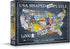 USA License Plate Map 1000 Piece Jigsaw Puzzle - Cool Wall Art in the Shape of the US - 31 inches long
