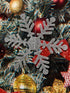 36pcs Silver Snowflake Garland - Winter Wonderland Hanging Snowflakes for Holiday Home Decor