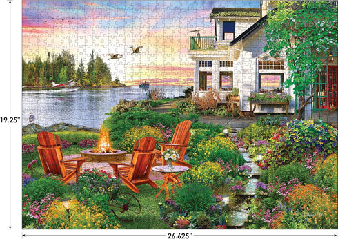 RoseArt My Happy Place - Harbor House, 750 Piece Jigsaw Puzzle for Adults
