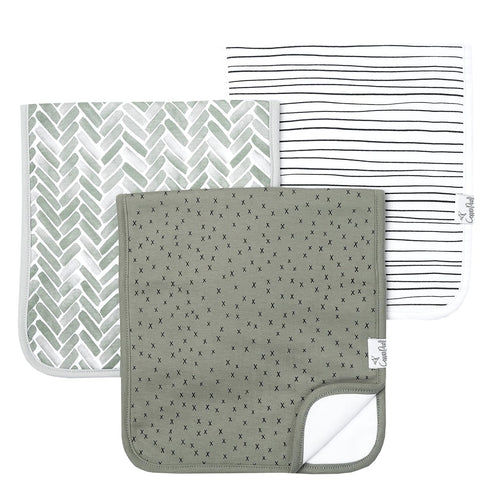 Copper Pearl Premium Baby Burp Cloths - 3-Pack Large Cotton, Extra Soft Spit Up Rags, 3 Absorbent Layers, 21" x 10"