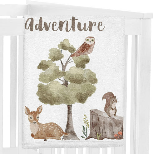 Set Sweet Jojo Designs Woodland Forest Animals Boy Girl Gender Neutral Unisex Baby Milestone Blanket Newborn Monthly