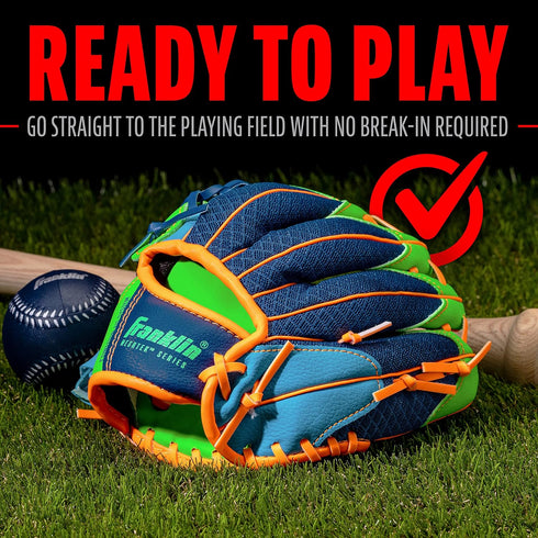 Franklin Sports Kids Baseball Glove + Foam Ball Sets - Meshtek Youth Teeball Gloves for Kids, 9.5"
