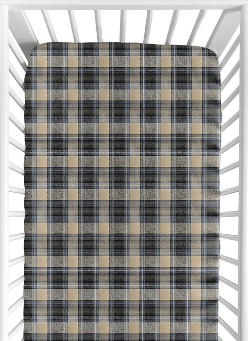 Sweet Jojo Designs Fitted Baby Crib Sheets (Woodland Plaid) for Boys, Infant