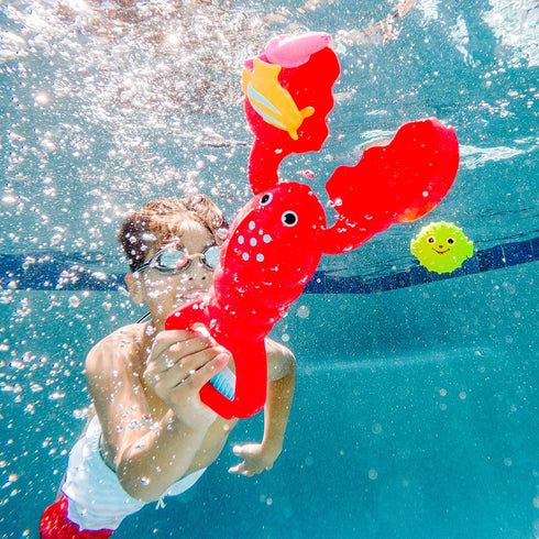 Melissa & Doug Sunny Patch Louie Lobster Claw Catcher, Grab-and-Squeeze Pool Toy for Ages 5+