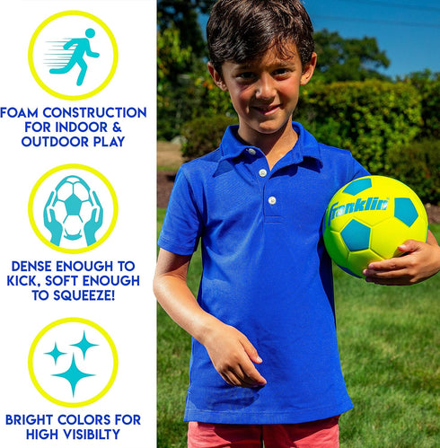 Franklin Sports Foam Soccer Ball - Perfect for Practice and Backyard Play for Small Kids - 6.5 inches
