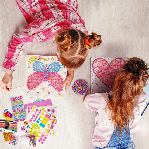 6+ 4 1 Creative Kids String Art Kit for Kids Age | Fun Projects in String Art Craft Kit Flower, Heart, Rainbow